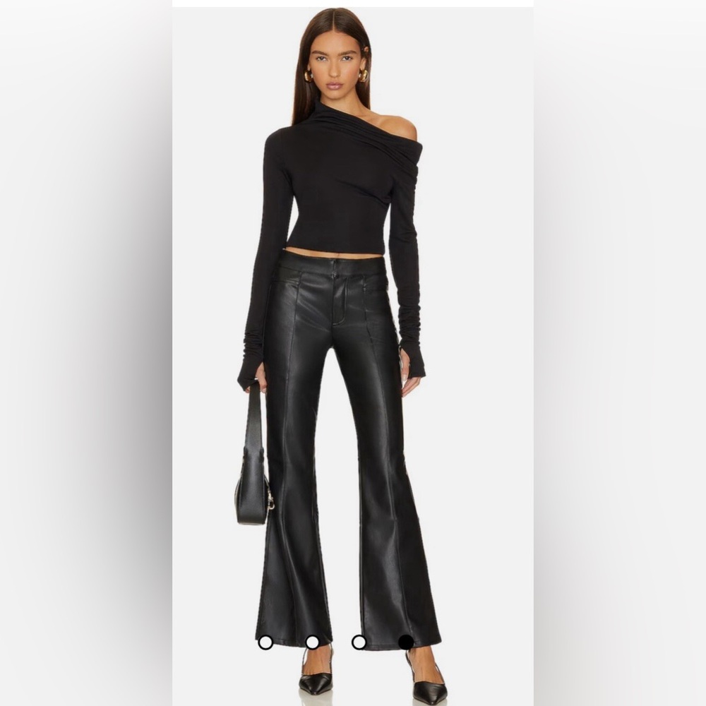 FREE PEOPLE x We The Free Uptown High Rise black Faux Leather Pant size 2